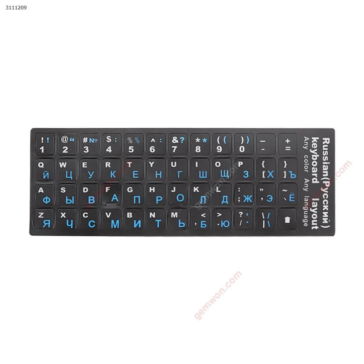 Picture of Keyboard Sticker,Black with Blue letter.
Change keyboard language layout by stick lables on keyboard keys.
