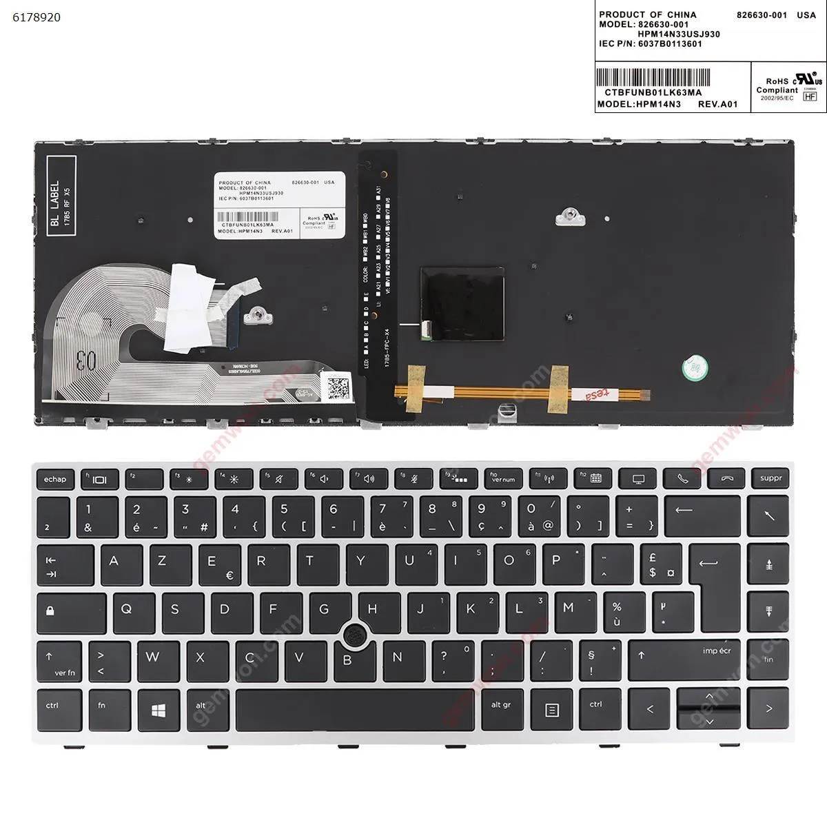 Picture of HP EliteBook 840 G5 SILVER FRAME BLACK (with point, Backlit) 