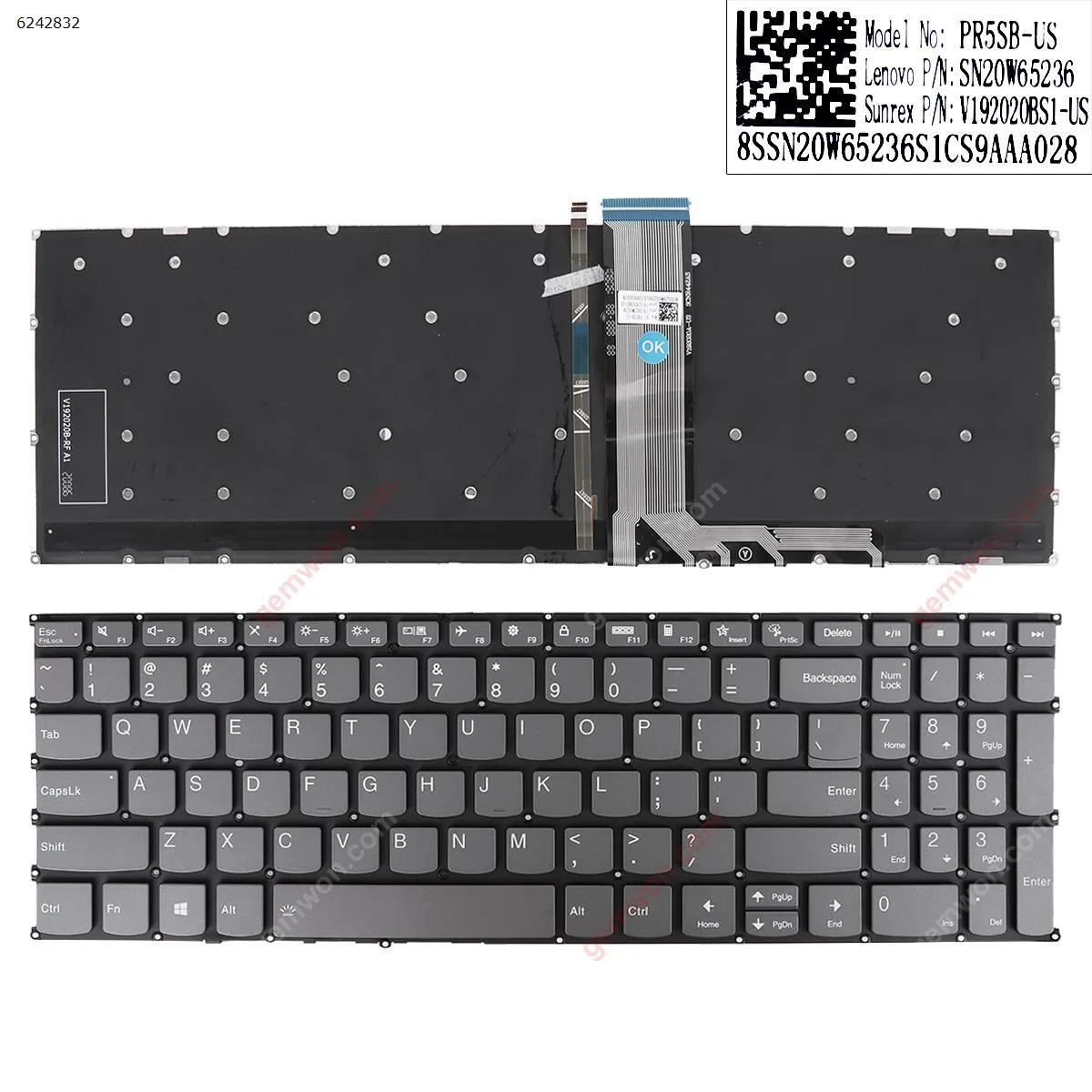 Picture of Lenovo Ideapad 5-15IIL05 15ARE05 15ITL05 5-15ALC05  Gray Backlit