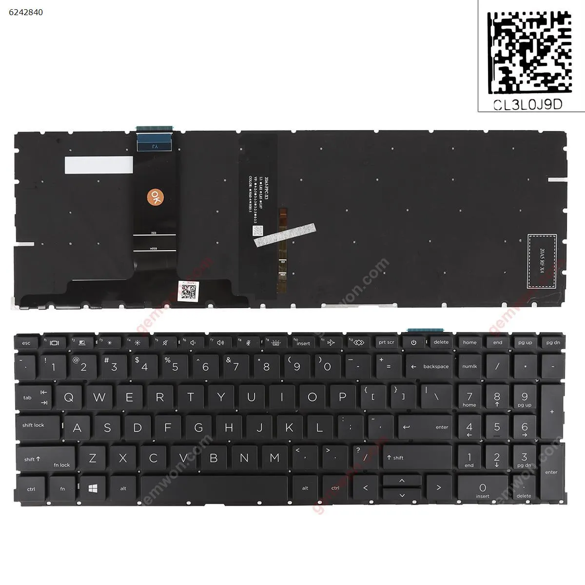 Picture of HP ProBook 450 G8 455 G8 Series BLACK With Backlit Board(win8)