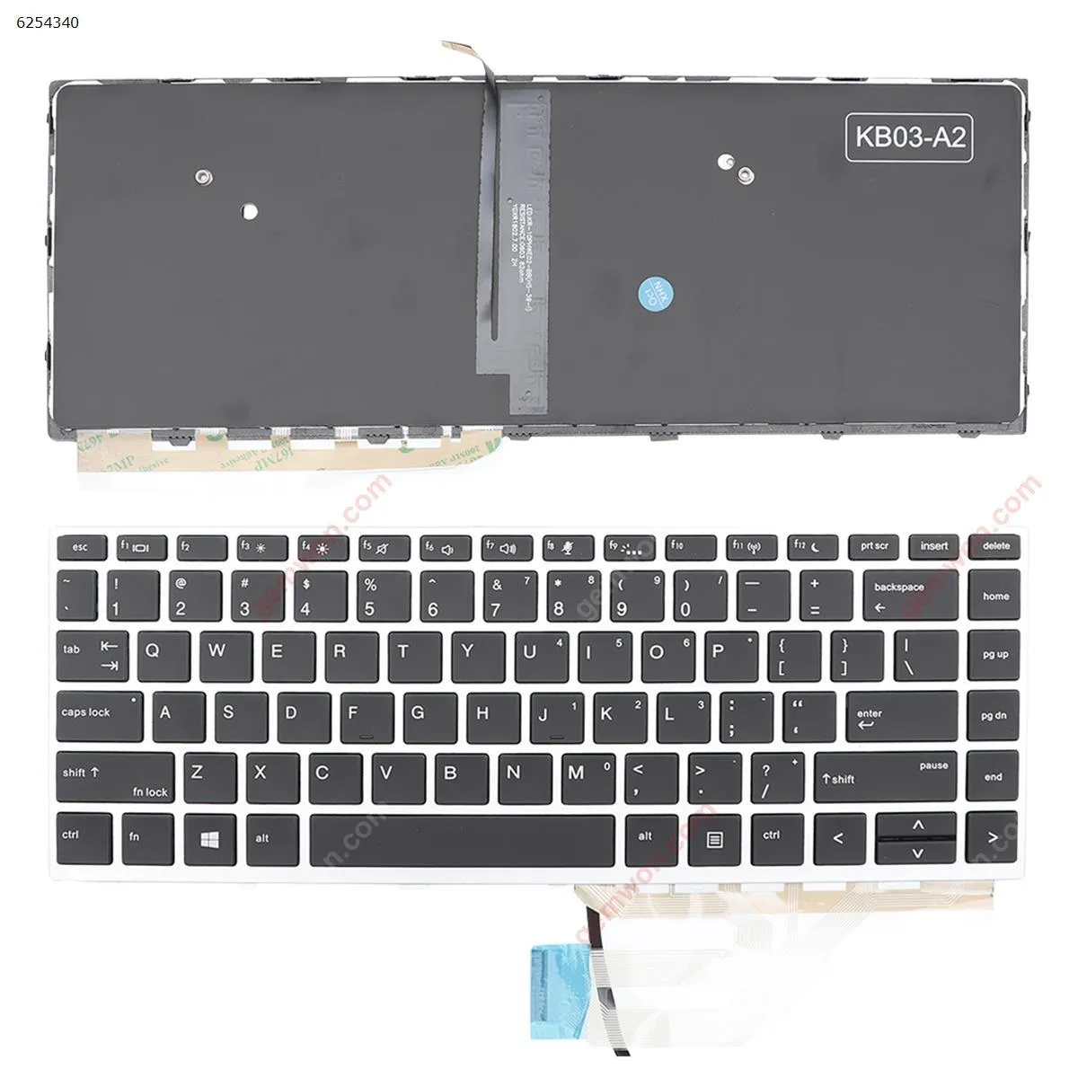 Picture of Laptop US keyboard for HP Probook 430 G5 440 G5 445 G5 Silver FRAME BLACK (Backlit WIN8)
