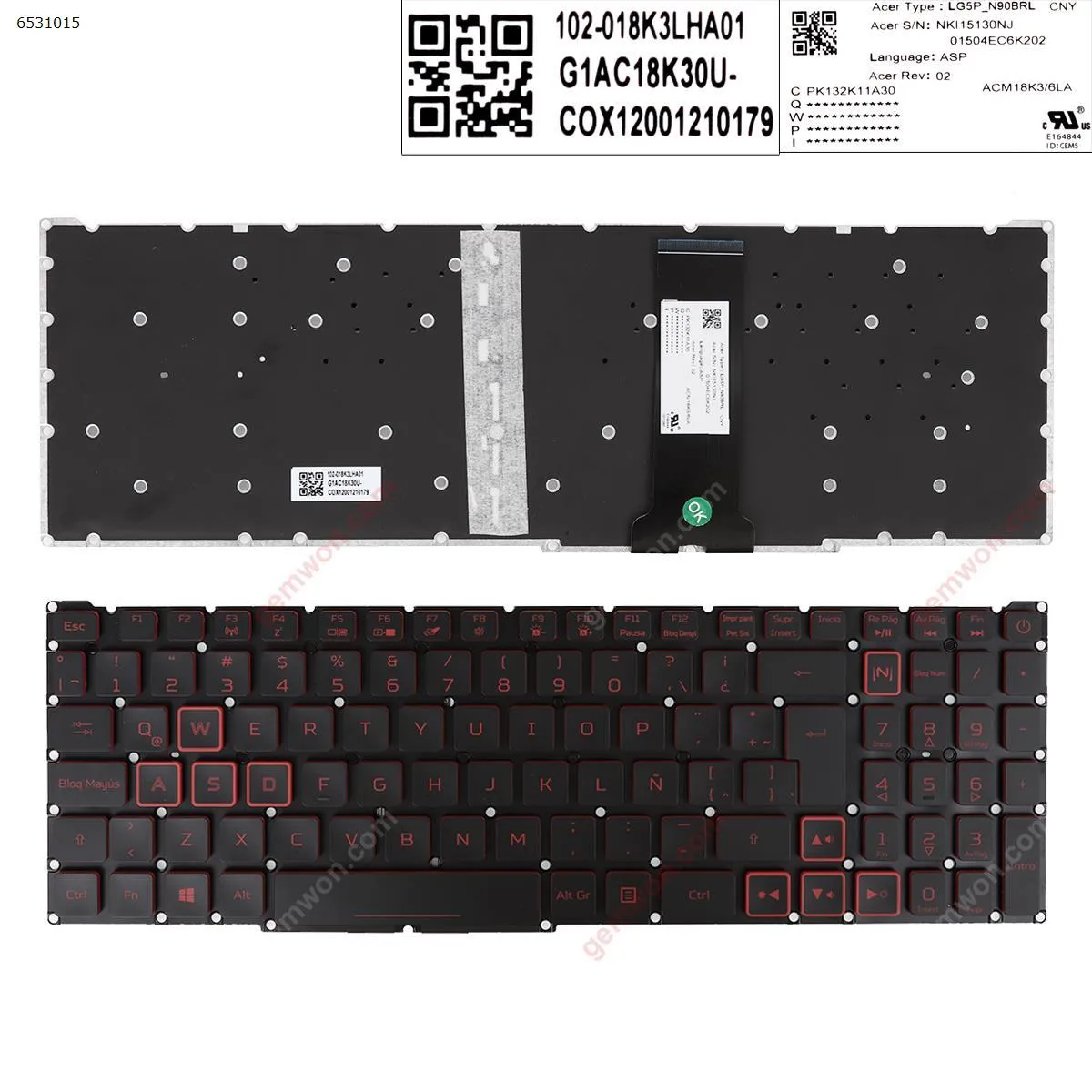 Picture of Acer Nitro-4 an515-54 an515-43 an517-51 an715-51 BLACK ， red Printing WIN8,without FRAMEwithout Foil)  