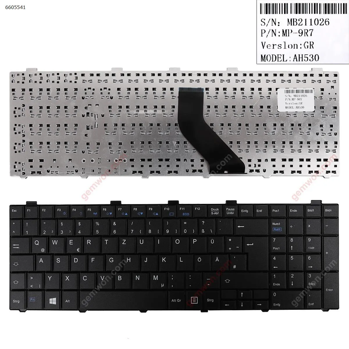 Picture of FUJITSU Lifebook A530 AH530 AH531 NH751 BLACK (  BLACK clasp  ， Without foil) OEM