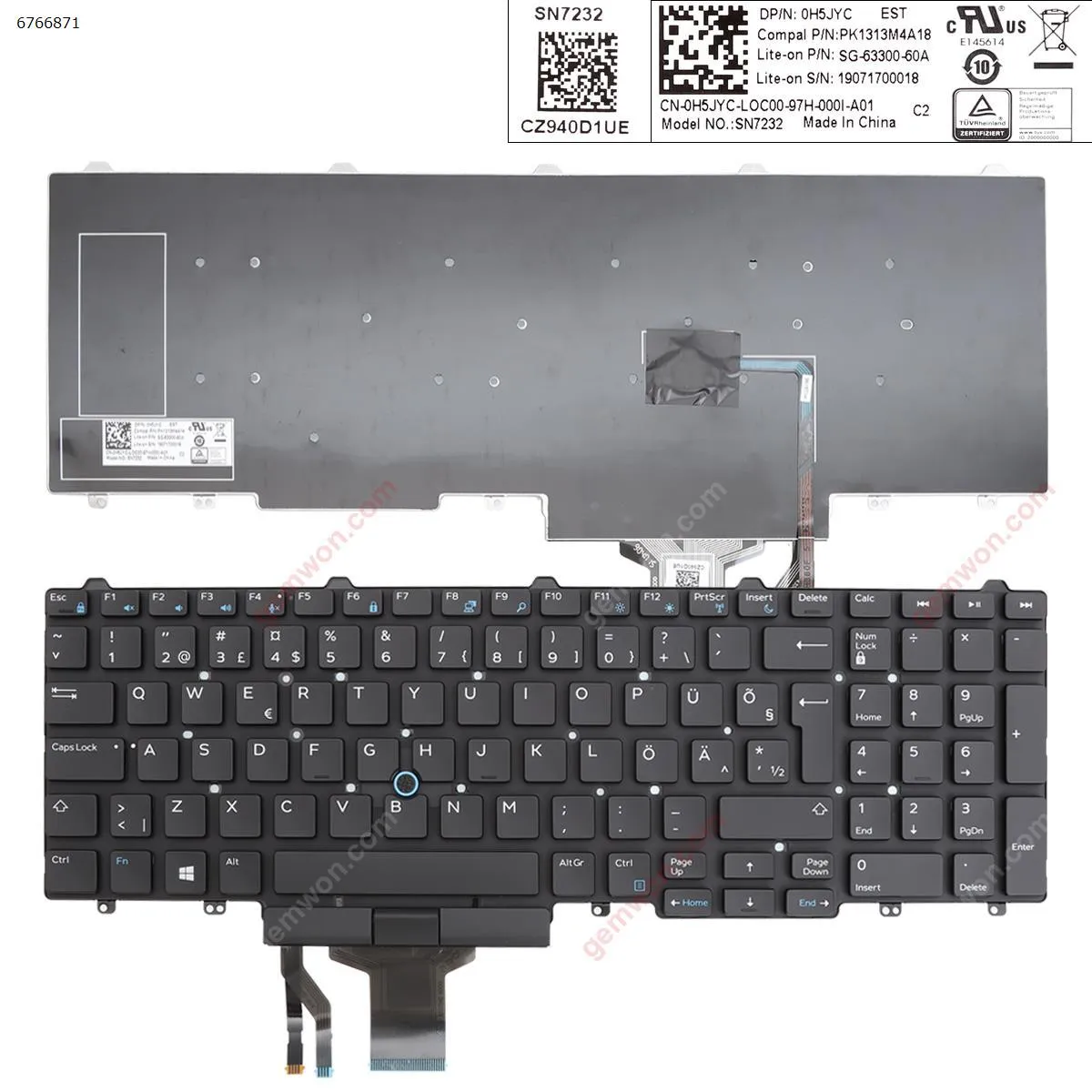 Picture of DELL E5550 BLACK (With Point Stick ,Win8) ☞	