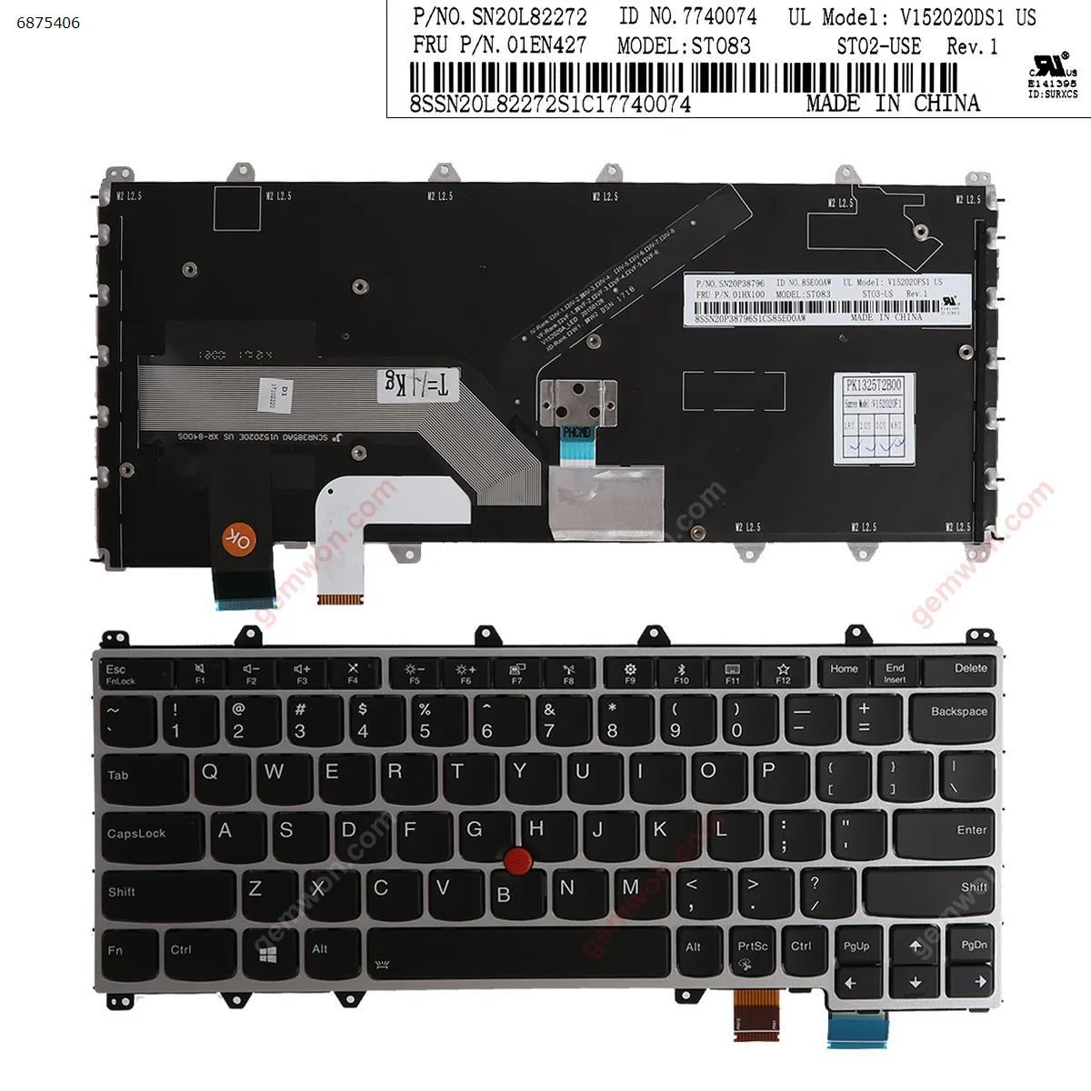 Picture of Lenovo ThinkPad Yoga Y370 SILVER  FRAME  Black （backlit ,With Point stick，win8）