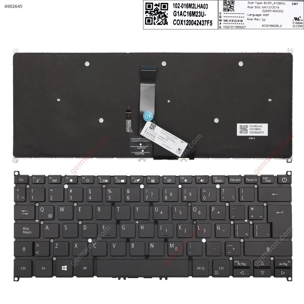 Picture of ACER SWIFT 3 SF313-51 SF313-51-a34q SF313-51-a58u BLACK （Backlit win8）