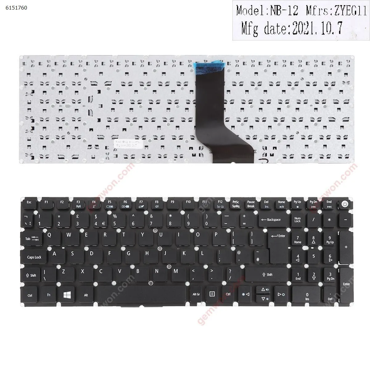 Picture of Acer Aspire E5-722 E5-772 V3-574G E5-573T E5-573 E5-573G E5-573T E5-532G BLACK (Win 8)