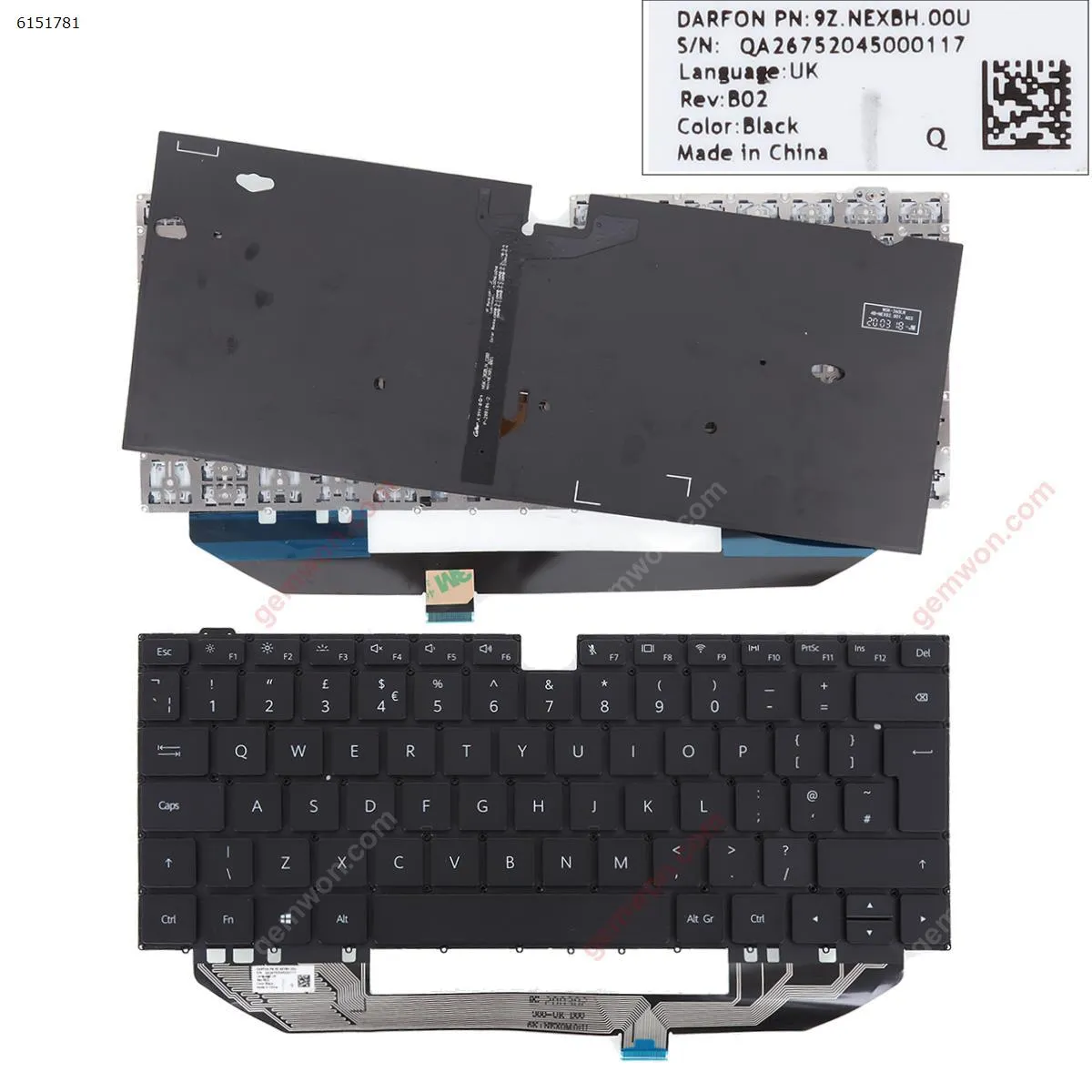 Picture of HUAWEI MACH W19 W29 BLACK (Without FRAME，Backlit,Win8) 