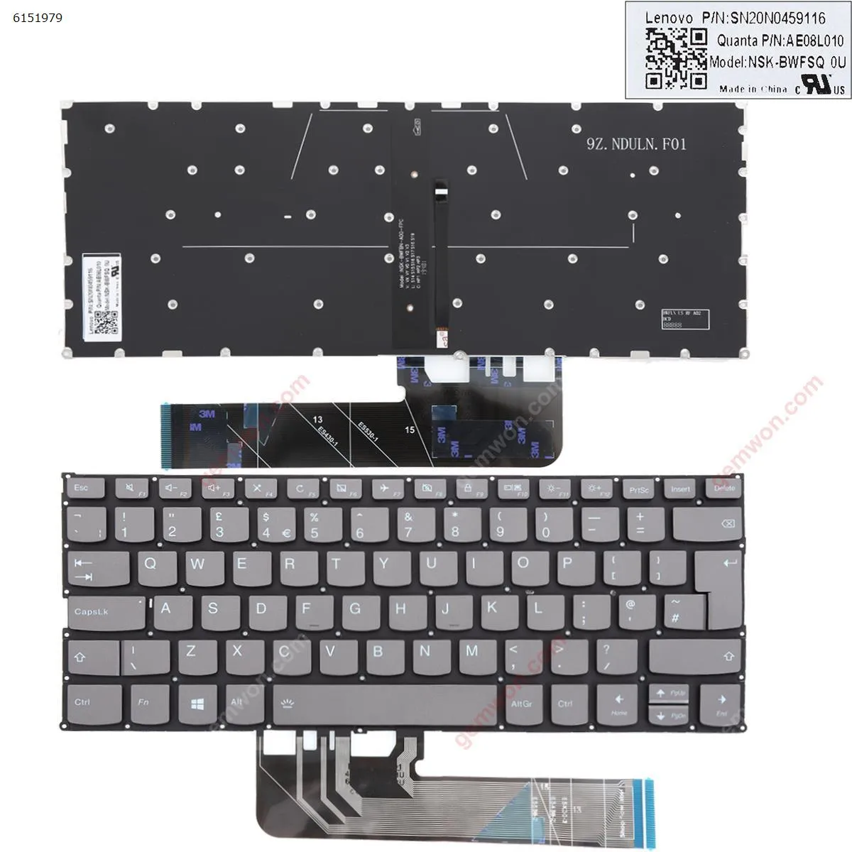 Picture of IBM Lenovo Yoga 530-14IKB 530-14ARR 730-13ikb 730-13iwl 730-15ikb 730-15iwl GRAY （backlit , without frame ，win8）