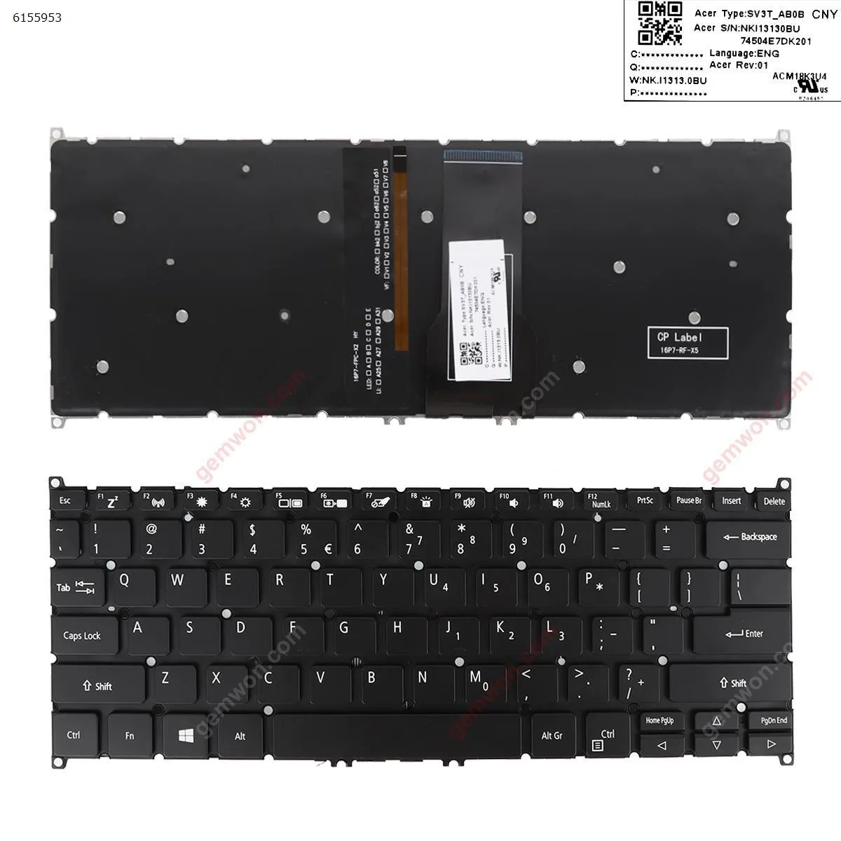 Picture of ACER Spin SP513-52 SP513-53 SP513-53N SP314-51 BLACK ( Backlit,WIN8) 