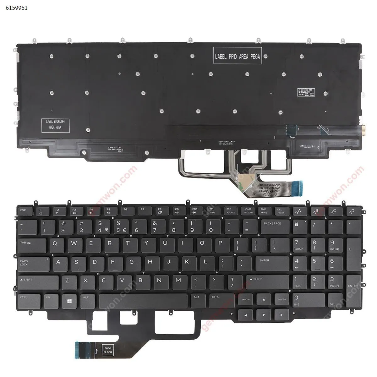 Picture of DELL Alienware Area 51M R2 M17 R2 M17 R3 Per-Key BLACK （Full Colorful Backlit，WIN8）