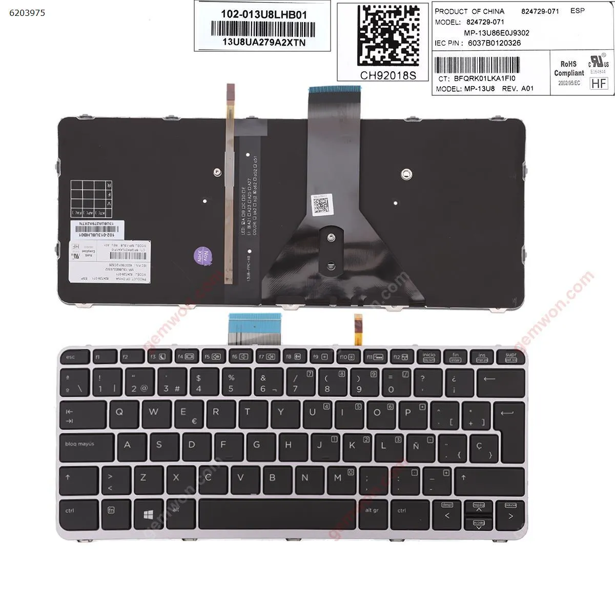 Picture of HP Elitebook Folio 1020 G1  SILVER FRAME BLACK(Backlit,Win8)