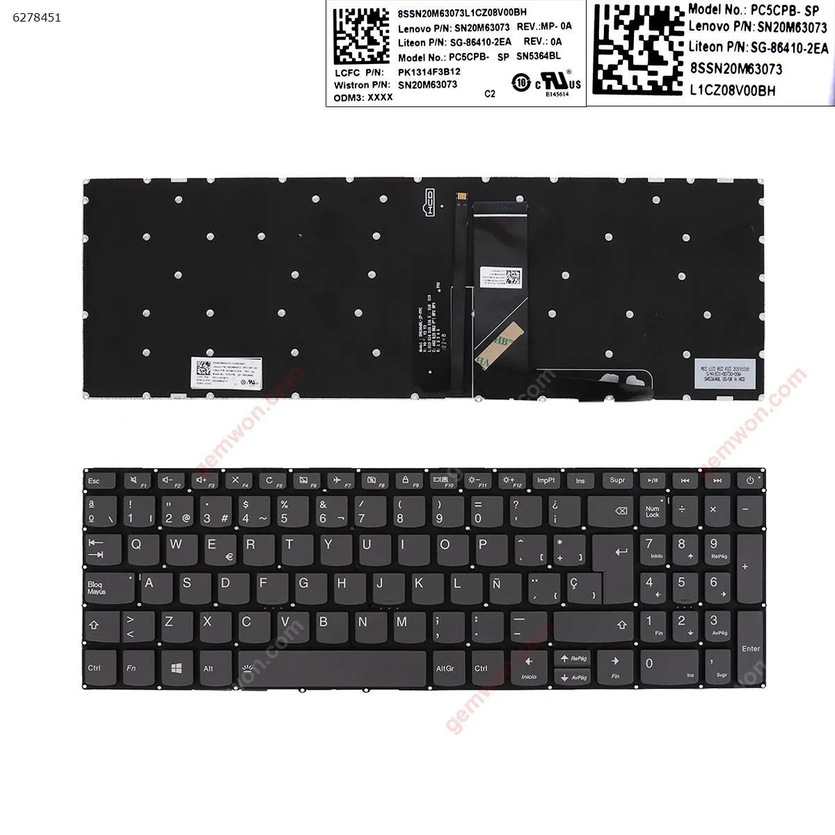 Picture of Lenovo IdeaPad 320-15ABR 320-15IAP 320-15AST 320-15IKB 320-15ISK GRAY Backlit win8