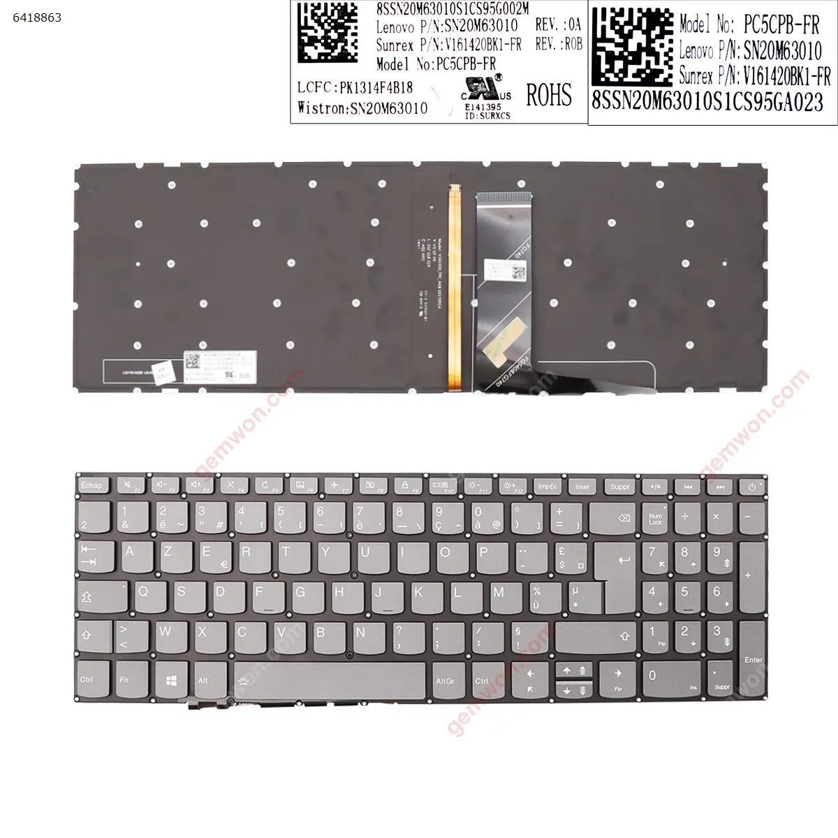 Picture of Lenovo IdeaPad 320-15ABR 320-15IAP 320-15AST 320-15IKB 320-15ISK GRAY Backlit win8