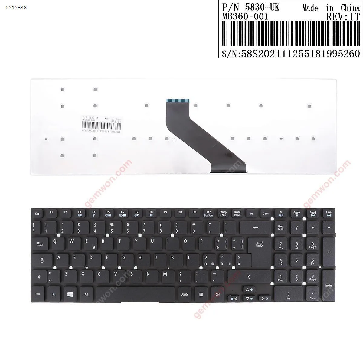 Picture of ACER Aspire 5755G 5830T BLACK