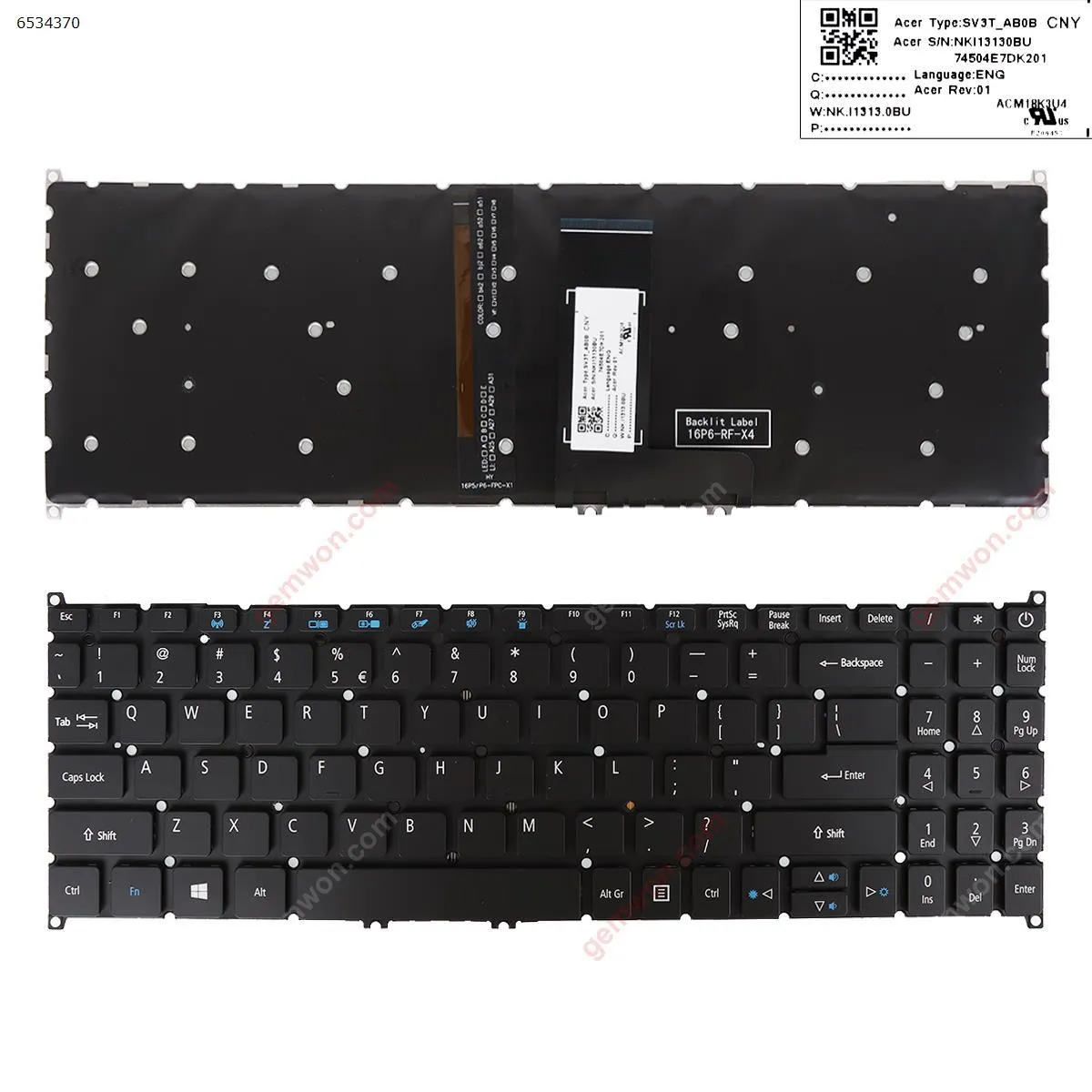 Picture of ACER SWIFT SF315-51 /SF315-52/SF315-41 a315-42 a315-42g a315-54 a315-54k BLACK (Backlit Without FRAME,WIN8) 