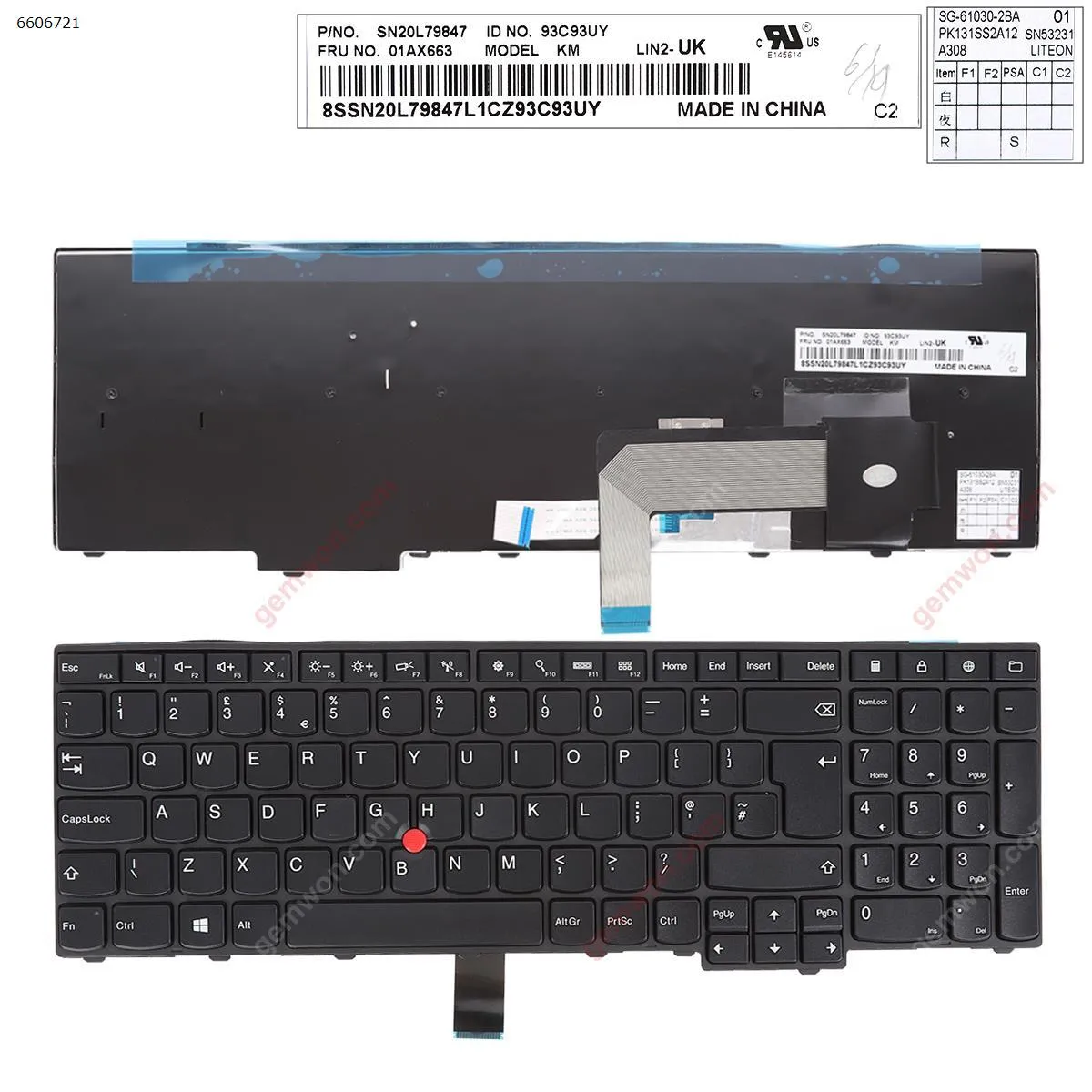 Picture of ThinkPad  E531 T540 BLACK ( Without Foil )  OEM