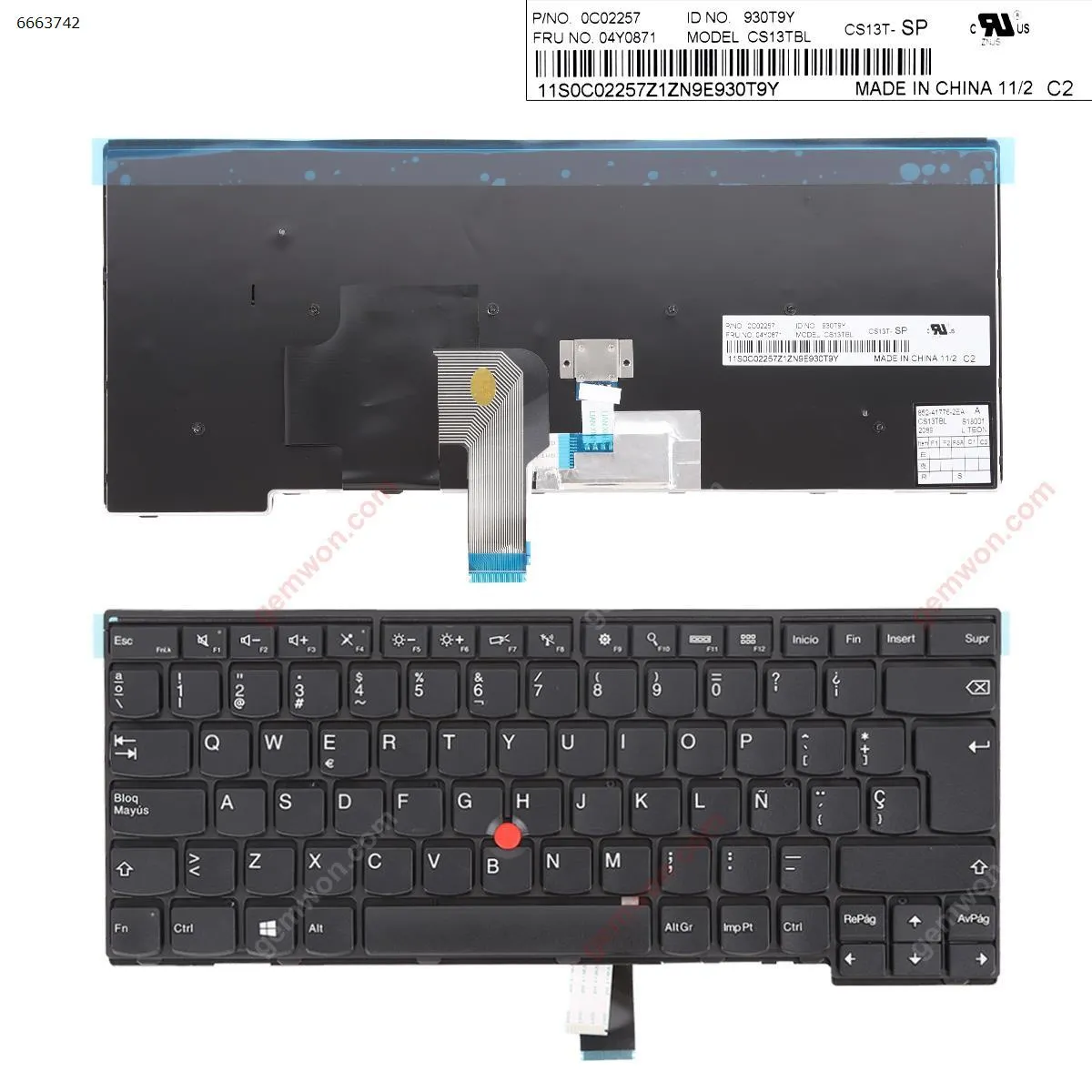 Picture of Thinkpad T440 T440P T440S T450 T450s T431s E431 BLACK FRAME BLACK WIN8( With Point stick) OEM