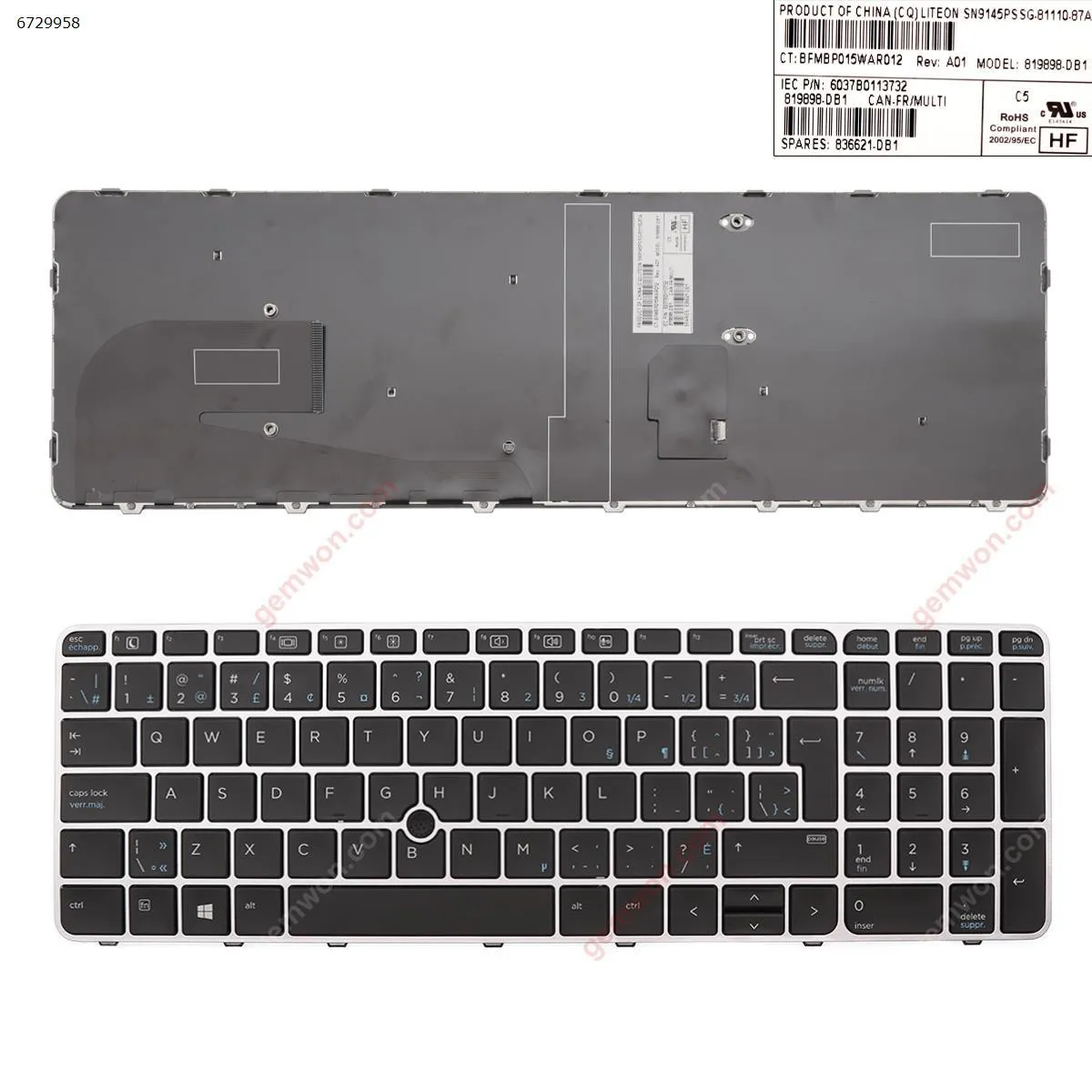 Picture of HP EliteBook 755 G3 850 G3 850 G4 ZBook 15u G3 G4 SILVER FRAME BLACK (with point,,Win8) 