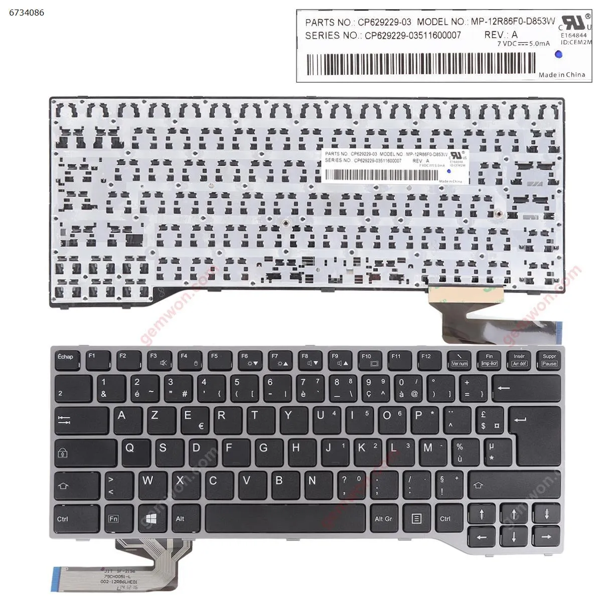 Picture of Fujitsu Lifebook  E733 E744 E734 E743 SILVER FRAME BLACK (Win8)
