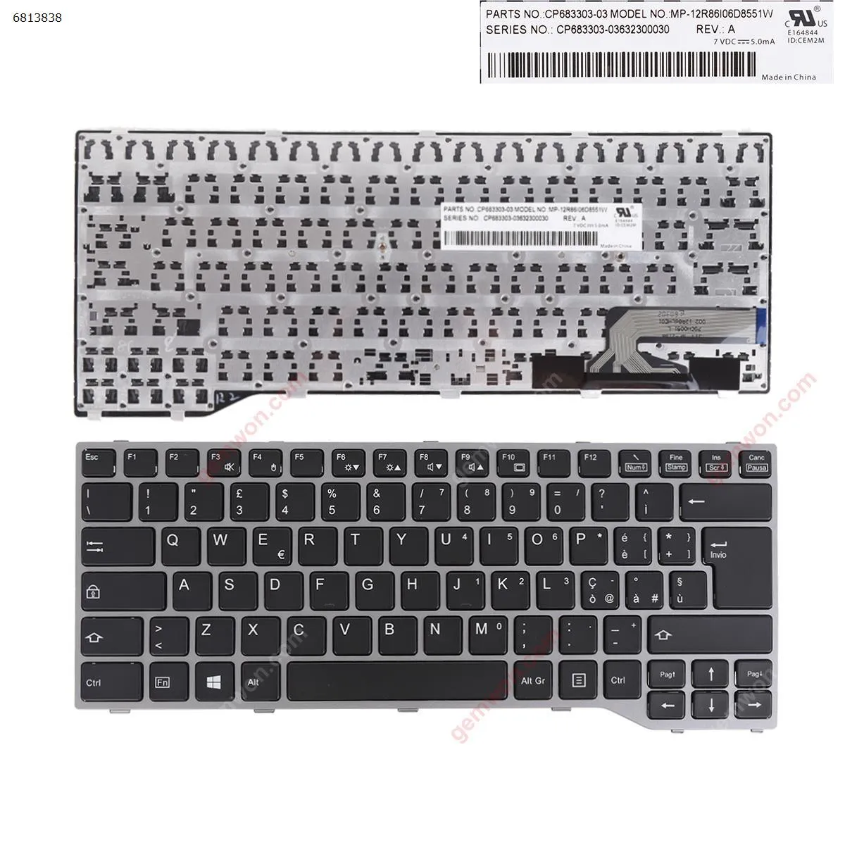Picture of Fujitsu Lifebook T725 T726 SILVER FRAME BLACK (Win8)