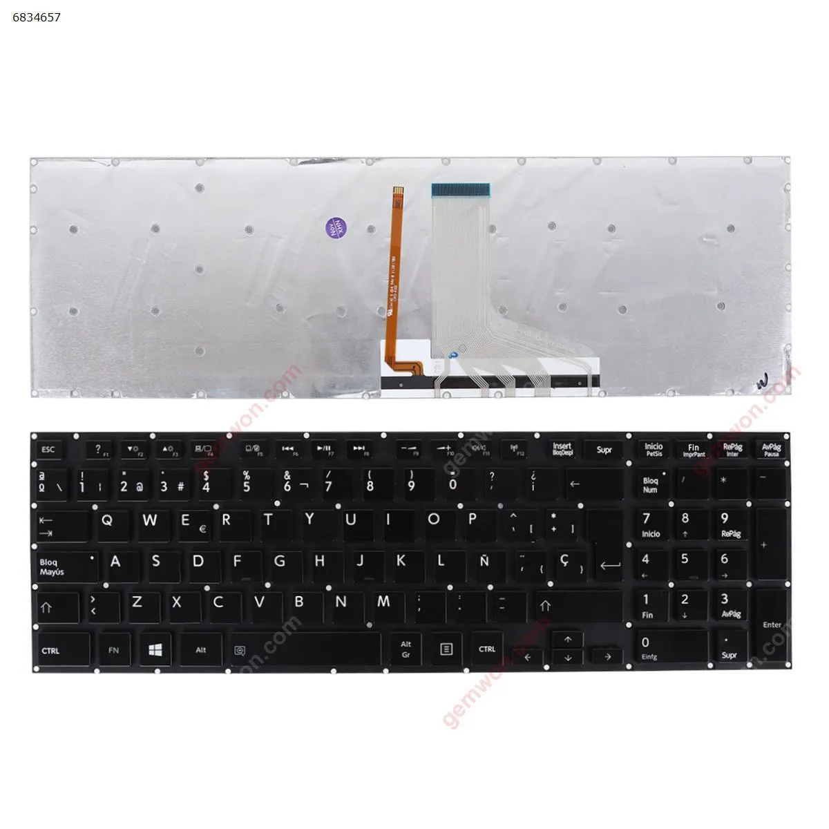 Picture of TOSHIBA  Satellite  P50-A  P50T-A  P55-A  P55T-A  BLACK (Blacklit , Without  FRAME ,With  Foil)
