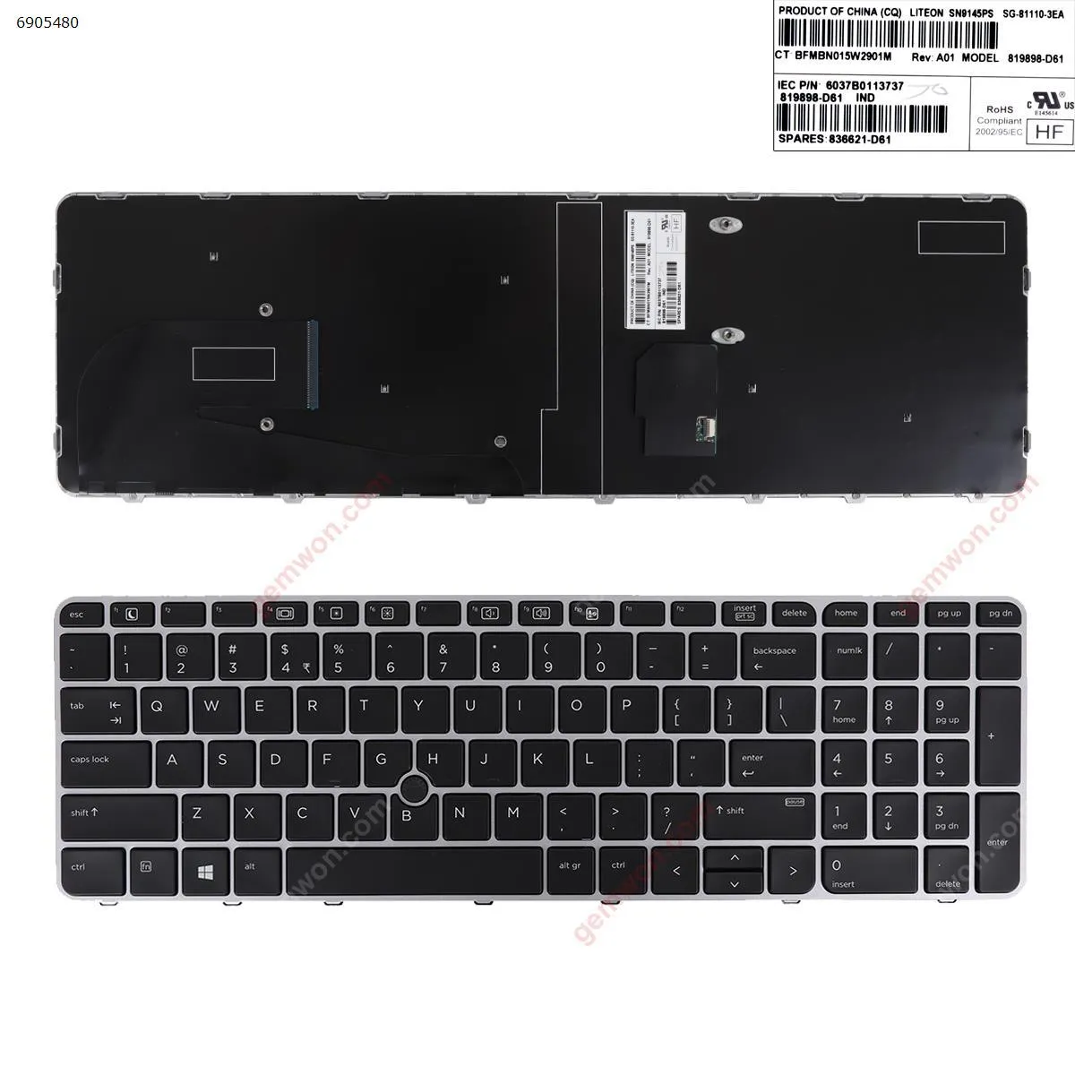 Picture of HP EliteBook 755 G3 850 G3 850 G4 ZBook 15u G3 G4 SILVER FRAME BLACK (with point,,Win8) 
