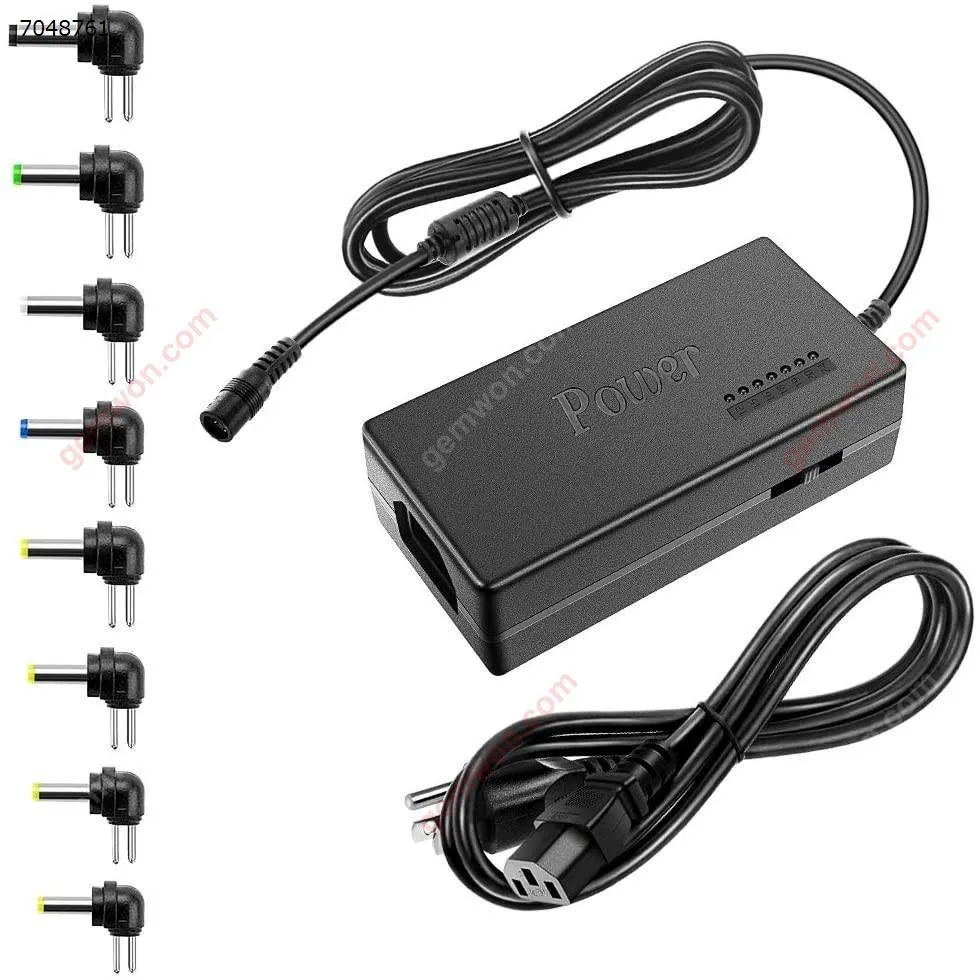 Picture of 12~24V Notebook Universal Multifunctional Charger Adjustable Power Adapter 96w 8 Elbows Black EU