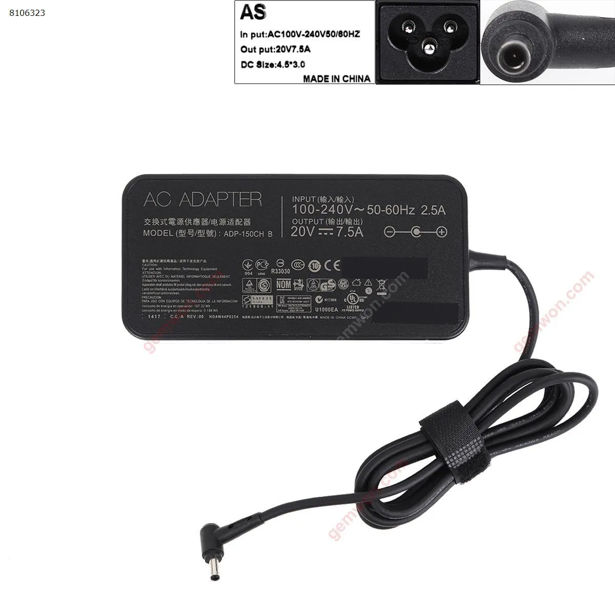 Picture of ASUS 20V 7.5A 150W Φ4.5*3.0MM（Quality：A+）
