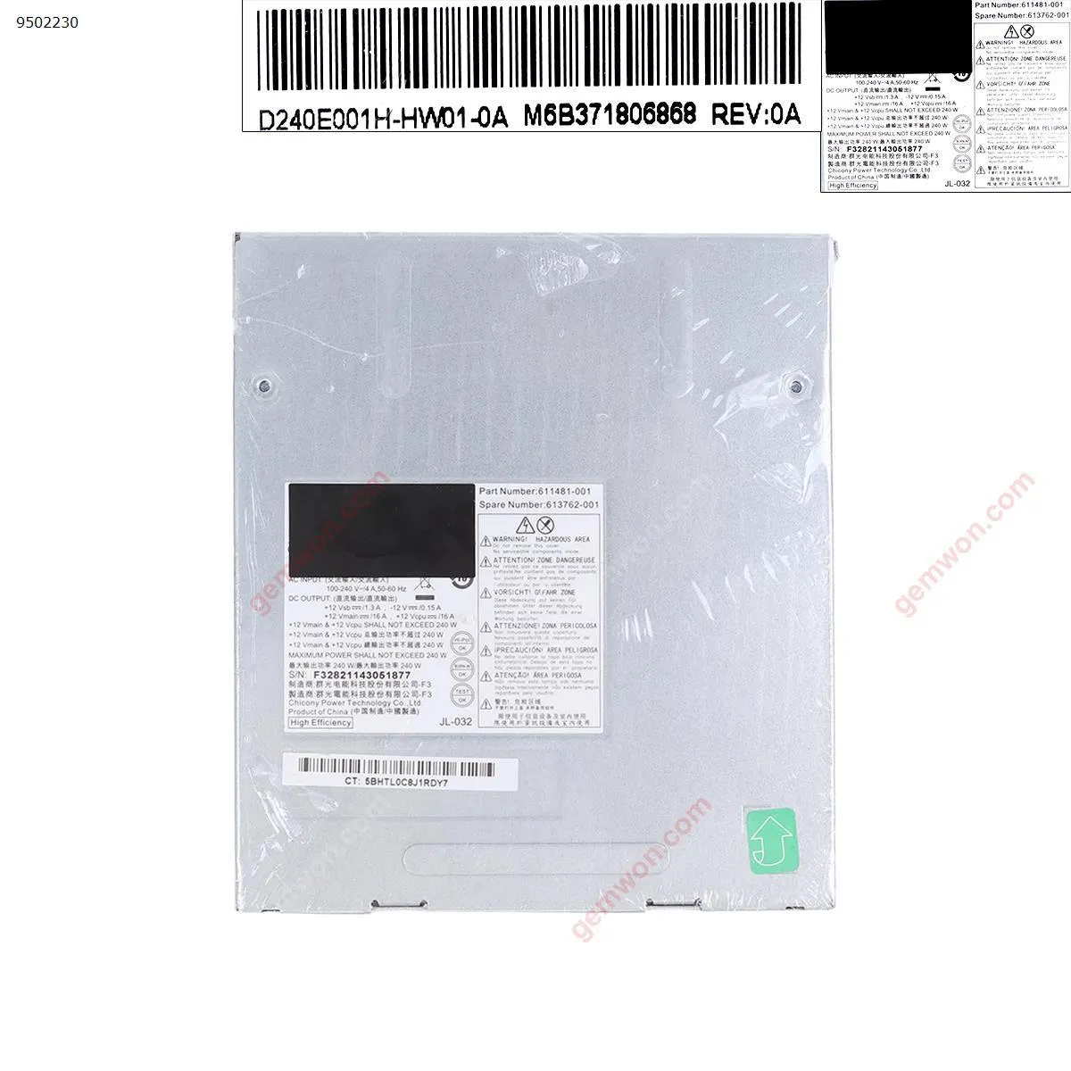 Picture of Brand new HP 6200 6300 HP-D2402A0 PC8027 503376-001 611481-001 613762-001 PS-4241-9HA 240W universal power supply gray