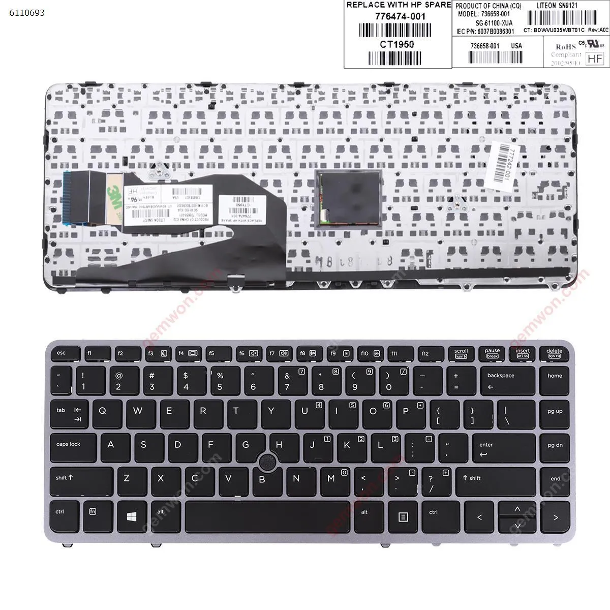 Picture of HP EliteBook 840 G1 850 G1 SILVER ​FRAME BLACK (with point Win8) 