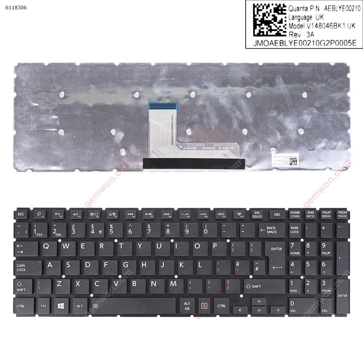 Picture of TOSHIBA Satellite L50-B S50-B  S55-B S55T-B S55D-B  BLACK (Without FRAME,foil film,Win8) 
