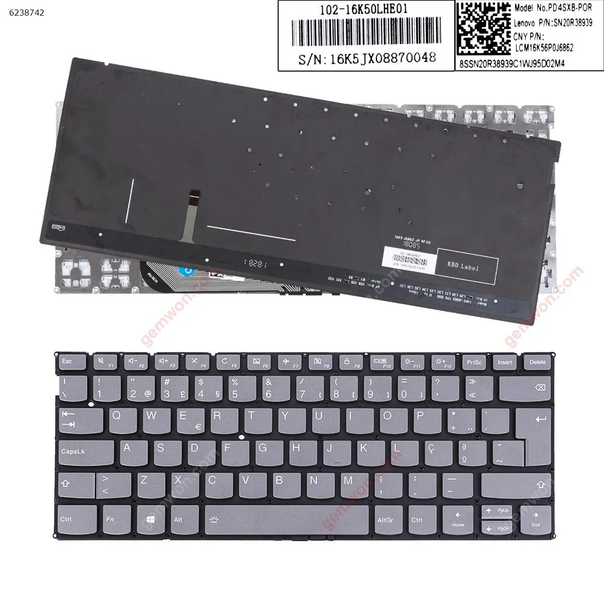 Picture of Lenovo Yoga S730-13IWL S730-13IML  IdeaPad 730S  GRAY (Backlit Win8)