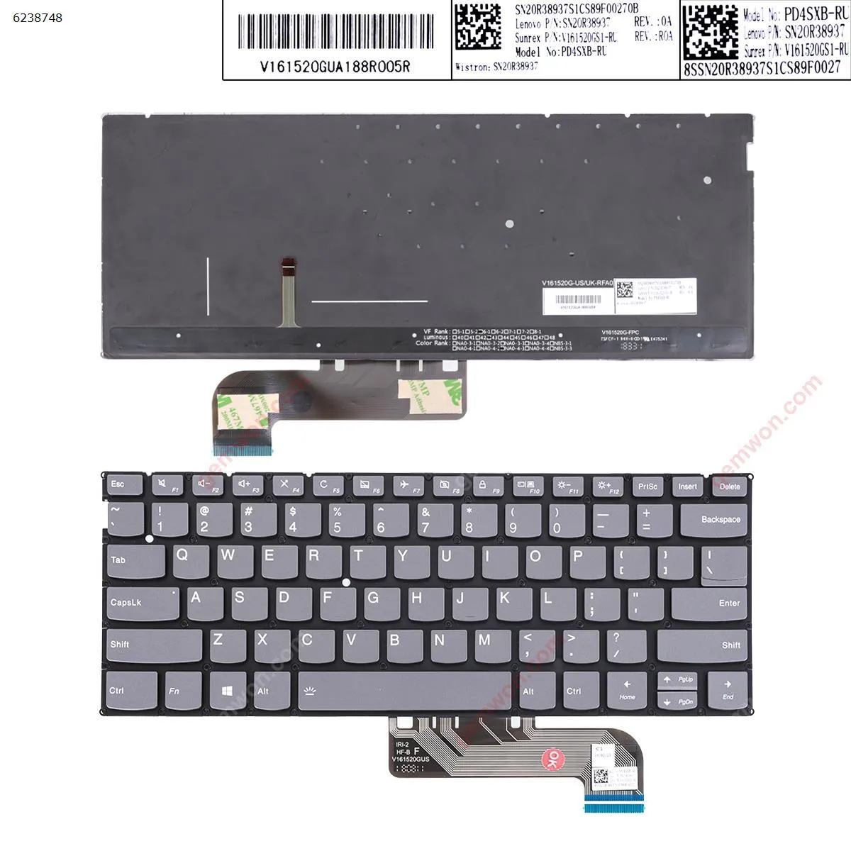 Picture of Lenovo Yoga S730-13IWL S730-13IML  IdeaPad 730S  GRAY (Backlit Win8)