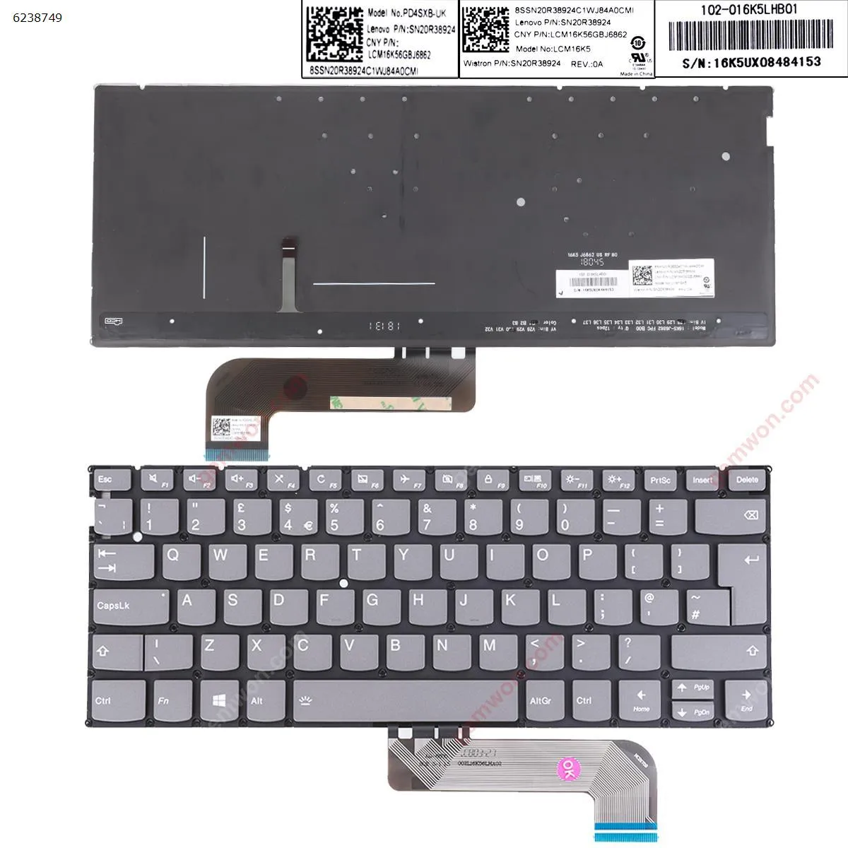 Picture of Lenovo Yoga S730-13IWL S730-13IML  IdeaPad 730S  GRAY (Backlit Win8)