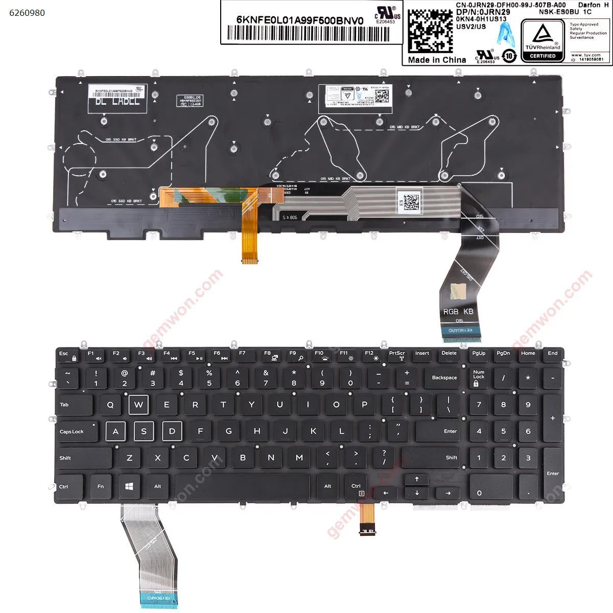 Picture of Dell  Alienware m15 m17 R1  BLACK (Without FRAME, Full Colorful Backlit ,WIN8) 