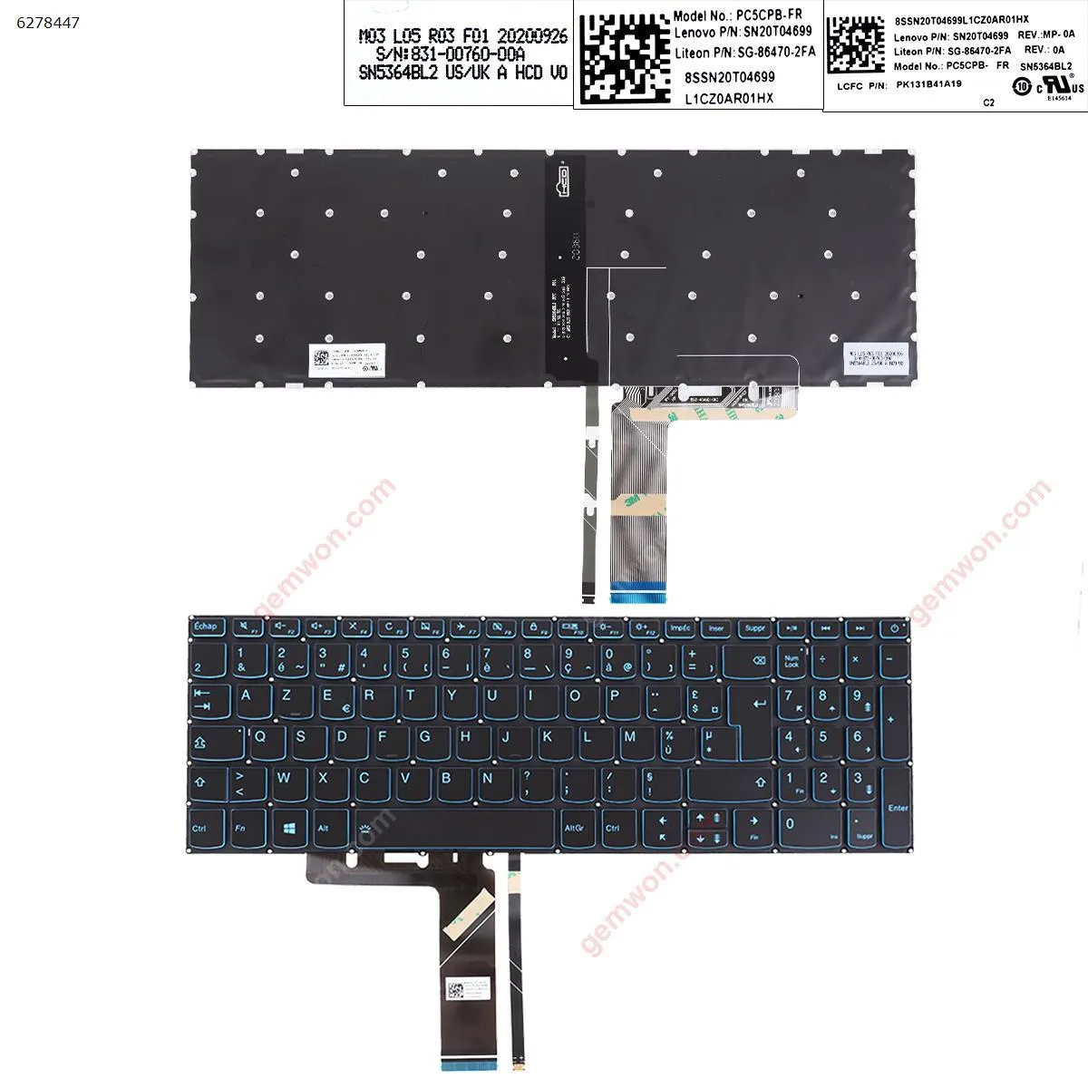 Picture of Lenovo IdeaPad L340 L340-15 L340-17 L340-15IRH BLACK（Backlit , Compatible with 320-15ABR 320-15IAP 320-15AST 320-15IKB 320-15ISK  WIN8)