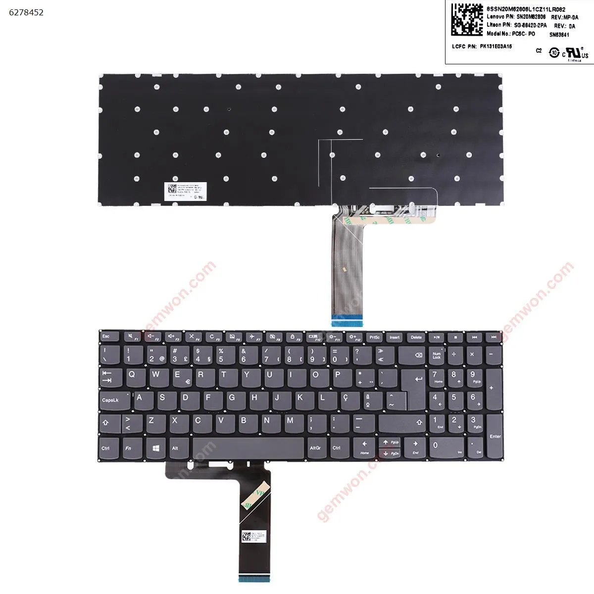 Picture of Lenovo IdeaPad 720s-15isk 720s-15ikb v330-15ikb v330-15isk GRAY win8  