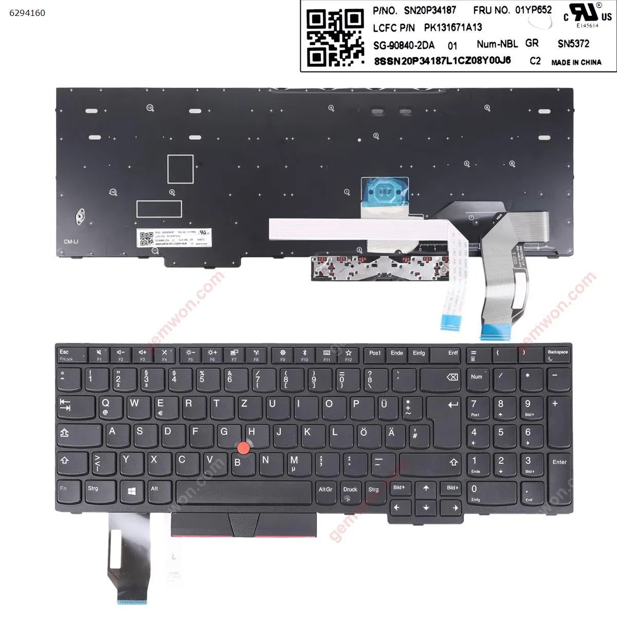 Picture of New Replacement Laptop Keyboard For  GR Layout