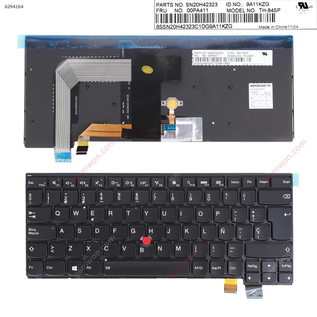 Picture of ThinkPad T460S BLACK FRAME BLACK ( Backlit , with point stick ,For Win8)  OEM