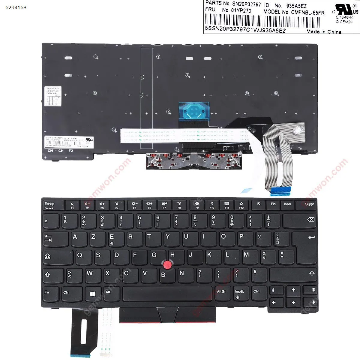 Picture of Lenovo T490S T480S L480 L490 E480 E490 Black ( with point stick win8 )OEM 