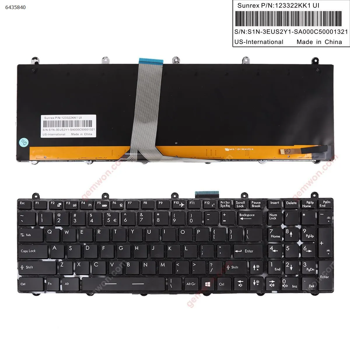 Picture of MSI GT60 GT70 GT780 GT783 GX780 BLACK FRAME GLOSSY  Small Enter(Full Colorful Backlit,WIN8)