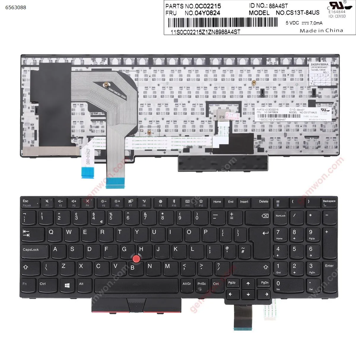 Picture of Lenovo IBM ThinkPad T580 BLACK FRAME BLACK(With Point,For Win8) 