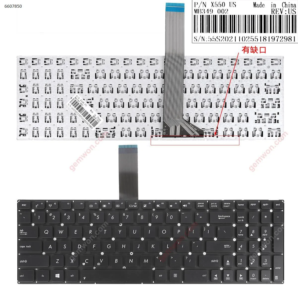 Picture of ASUS  K56 BLACK(Without FRAME,Without Foil,For Win8,Version 2)OEM