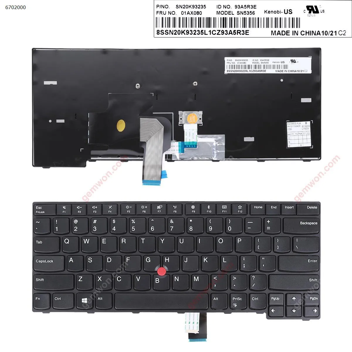 Picture of ThinkPad Edge E470 E475 BLACK FRAME BLACK  (With Point stick,Win8  OEM)