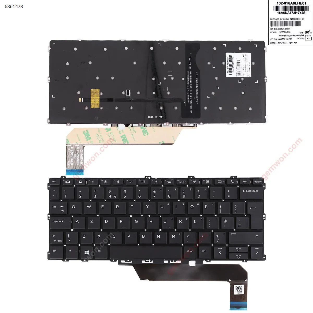 Picture of HP EliteBook 1030 G2 x360 BLACK （With Backlit Board，Win8）