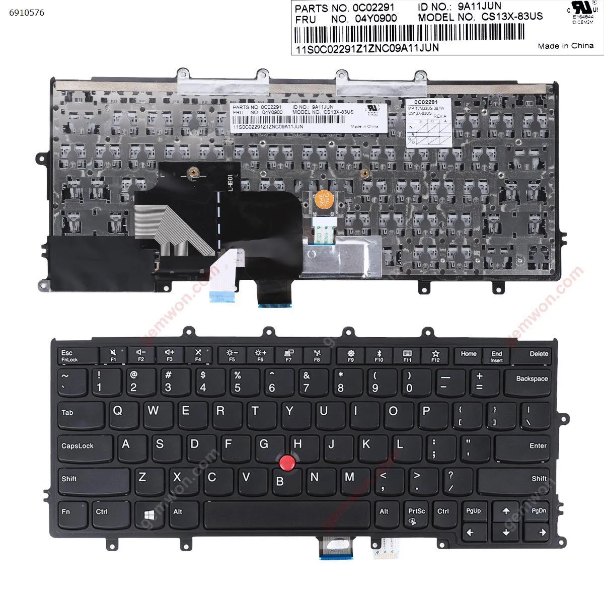 Picture of IBM Thinkpad X270 BLACK FRAME BLACK(With Point，Compatible with X240 X240S X250 X260 For Win8) OEM