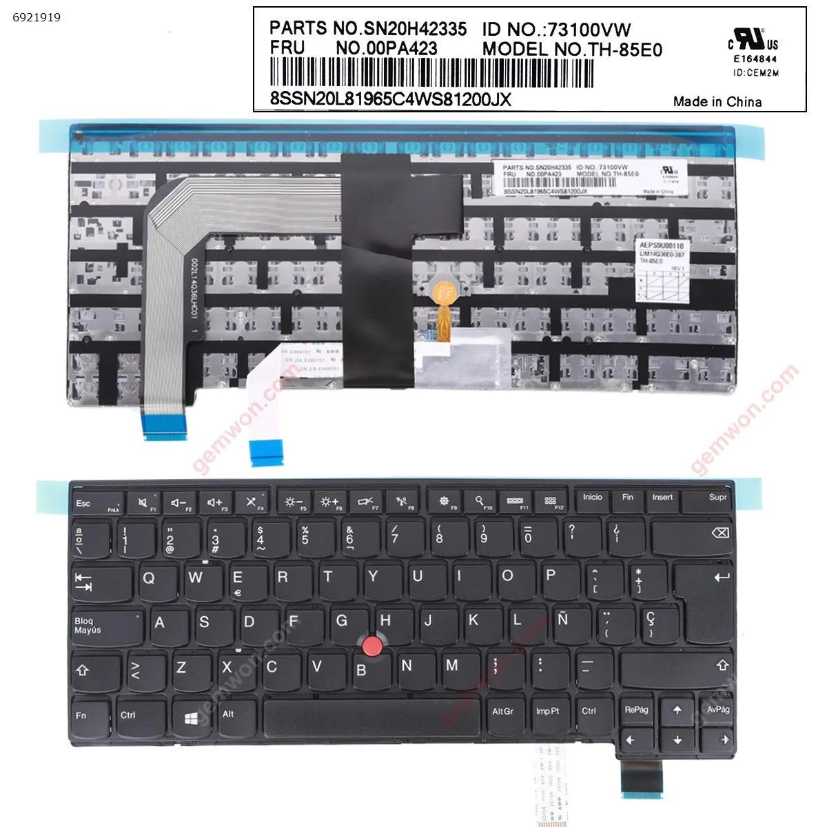 Picture of ThinkPad T460S BLACK FRAME BLACK (  with point stick ,For Win8) OEM