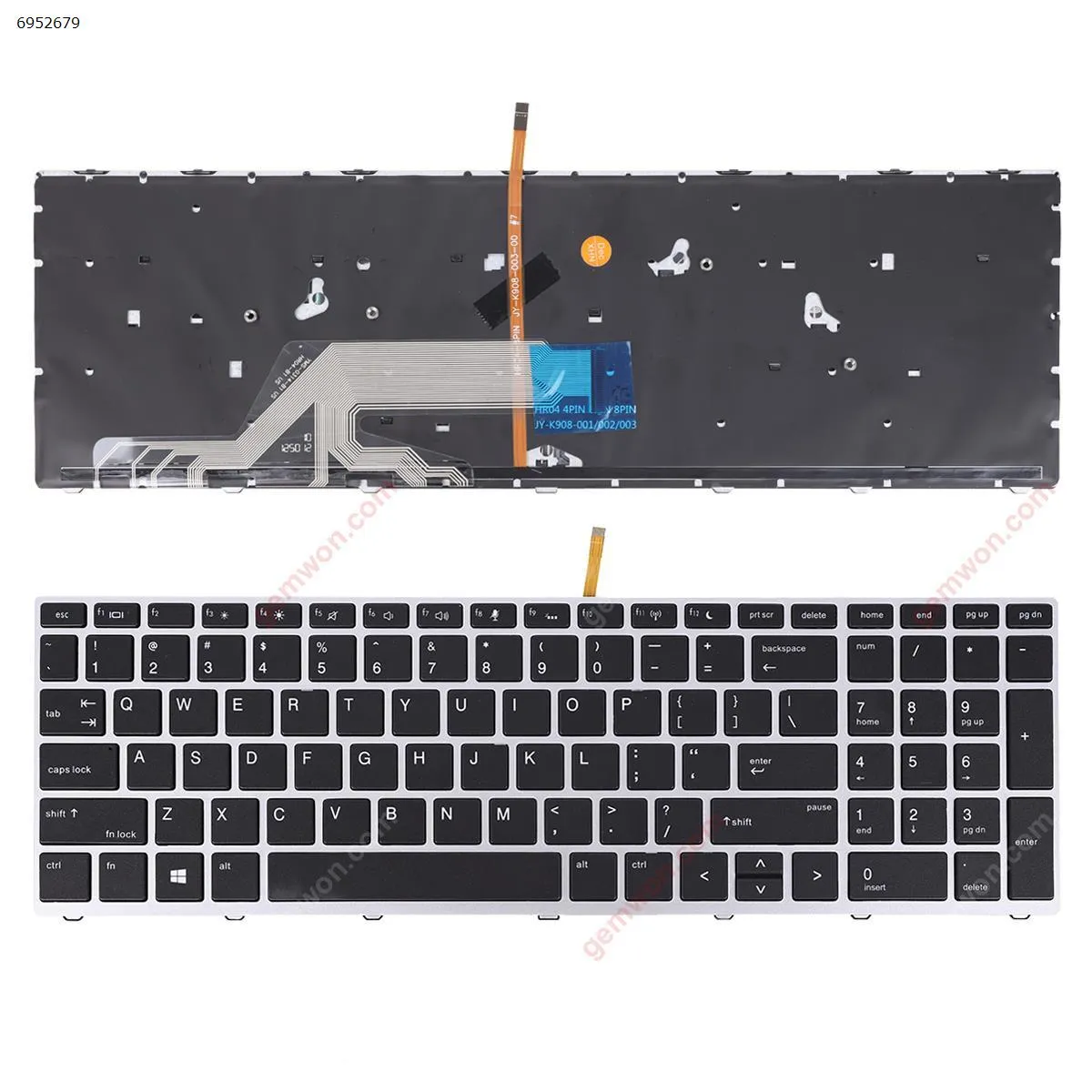 Picture of HP Probook 450 G5 455 G5 470 G5 Silver FRAME BLACK ，Backlit   WIN8 