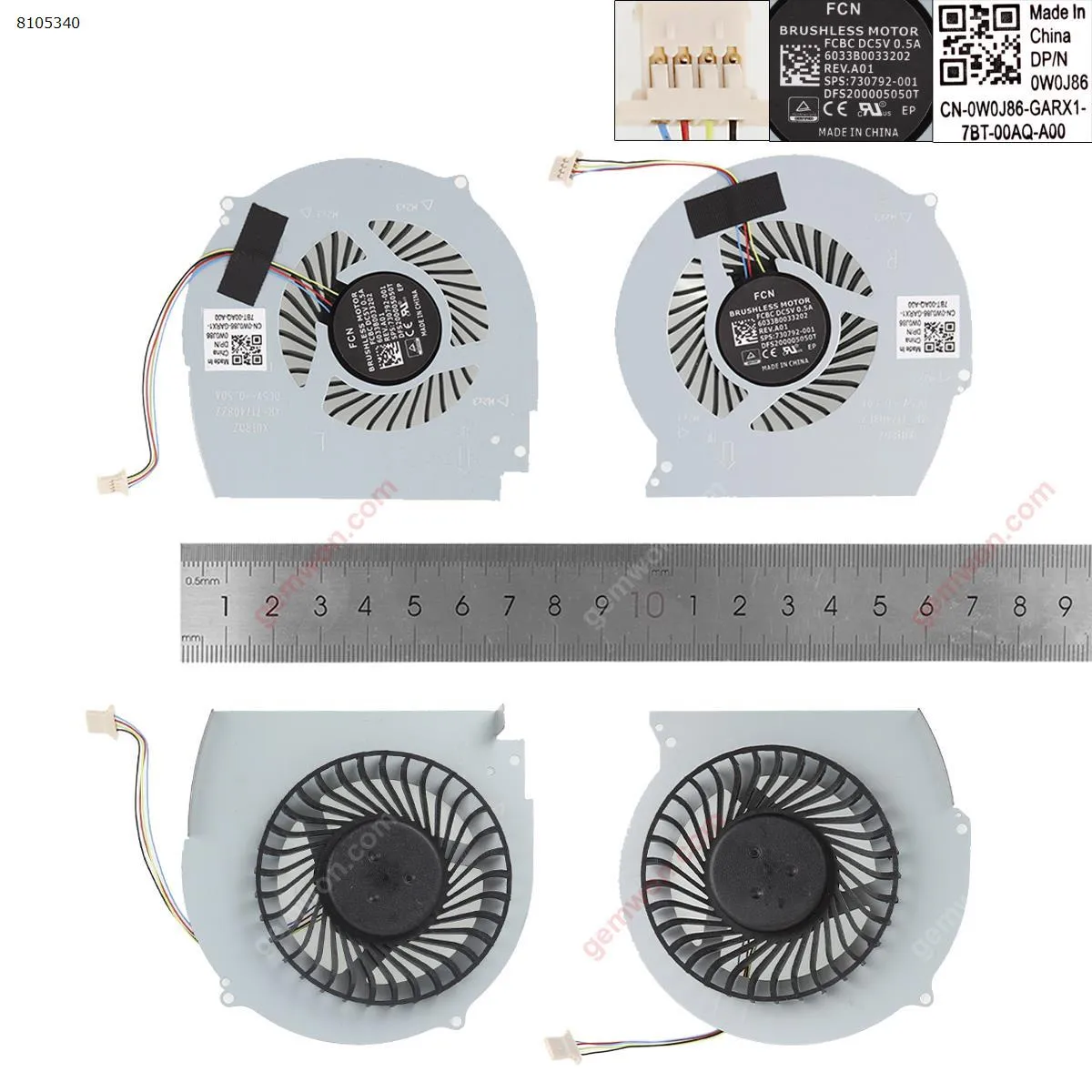 Picture of Laptop fan for DELL Inspiron 15R 7566 7567 7000(CPU + GPU Fan,OEM)